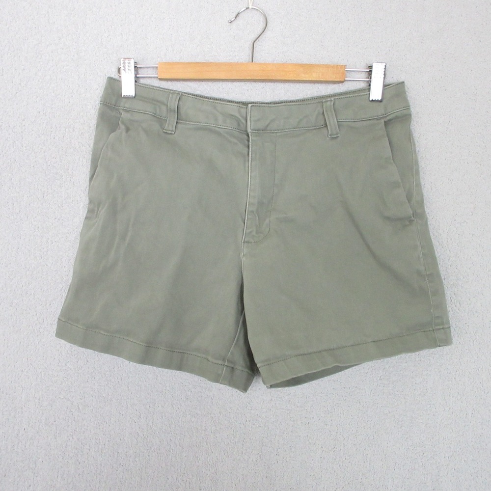 Banana Republic Chino Shorts Women 8 Olive Green Stretch Mid Rise 4in Inseam